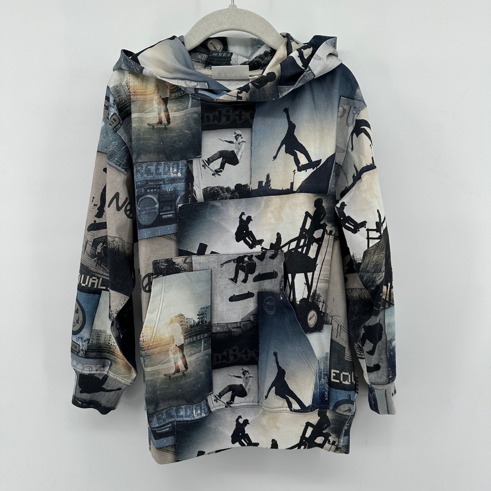 Molo Kids Ratata Skate Now Organic Cotton Hoodie 110 Skateboard Photo Print